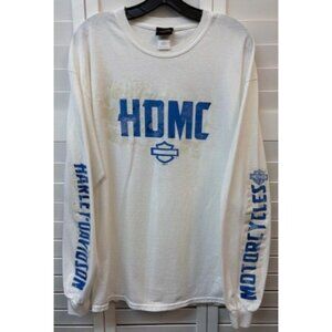 Harley-Davidson H-DMC Boston MA Long Sleeve White Shirt XL